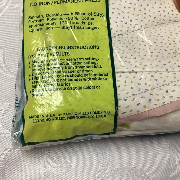 Vintage  TEA ROSE. DOUBLE SHEET. MUSLIN. - Picture 6 of 7